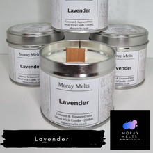 Load image into Gallery viewer, Lavender Wood Wick Candle Tin - 250ML - Moray Melts