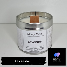 Load image into Gallery viewer, Lavender Wood Wick Candle Tin - 250ML - Moray Melts