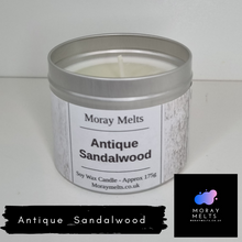 Load image into Gallery viewer, Antique Sandalwood Scented Candle Tin - 175g - Moray Melts