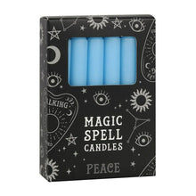 Load image into Gallery viewer, Magic Spell Candles - 12 Pack - Light Blue - Peace