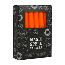 Load image into Gallery viewer, Magic Spell Candles - 12 Pack -Orange - Confidence