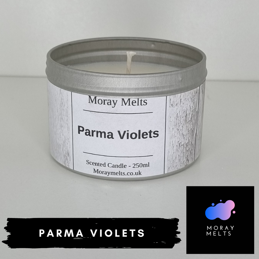 Parma Violets Scented Candle Tin - 175g - Moray Melts