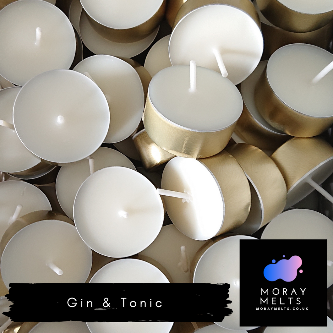 Gin & Tonic Tealight Candle Box - Qty 9 OR 20 - Moray Melts
