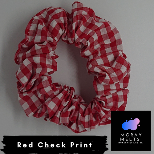 Red Gingham/Check Print Hair Scrunchie - Moray Melts