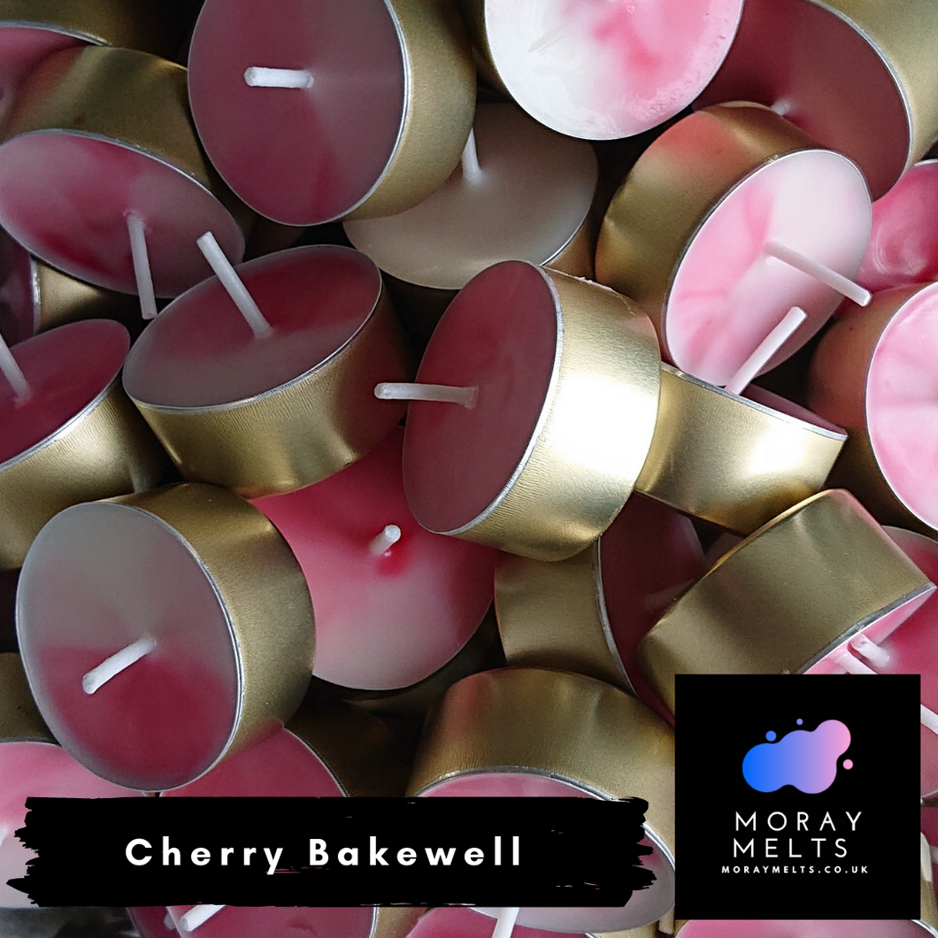 Cherry Bakewell Tealight Candle Box of 20 - Moray Melts