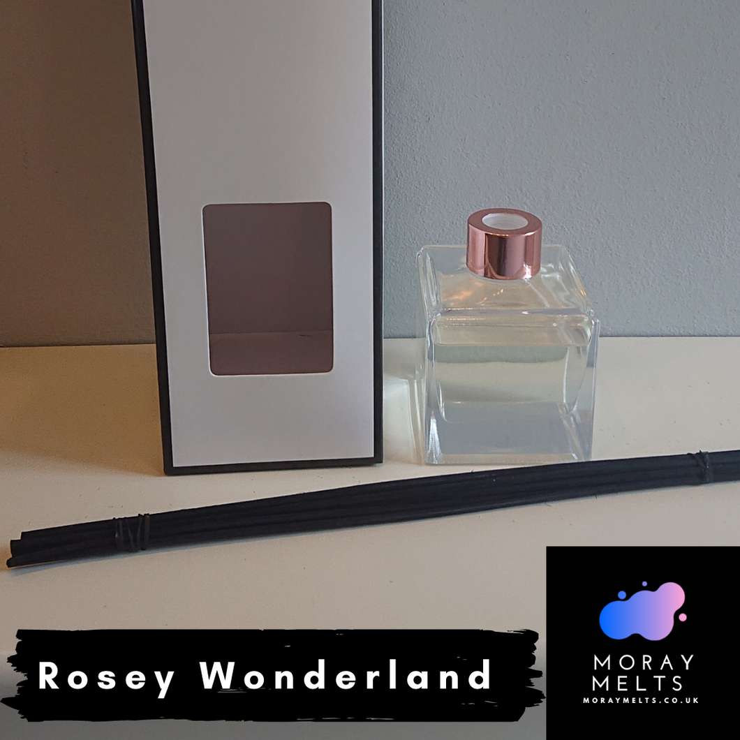 Rosey Wonderland Diffuser Bottle - 140ml Cube - Moray Melts
