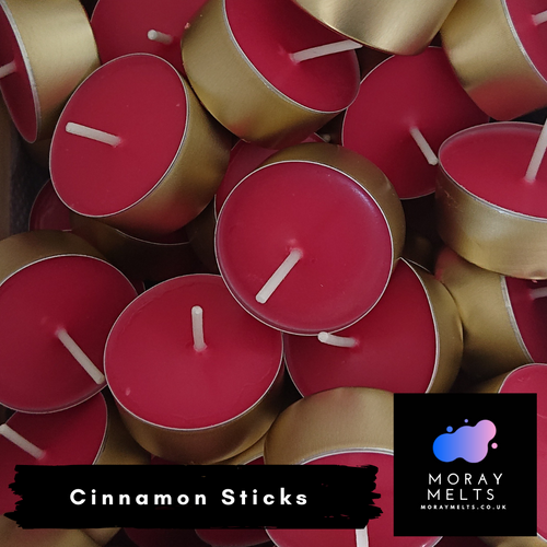 Cinnamon Sticks Tealight Candle Box - Qty 9 OR 20 - Moray Melts