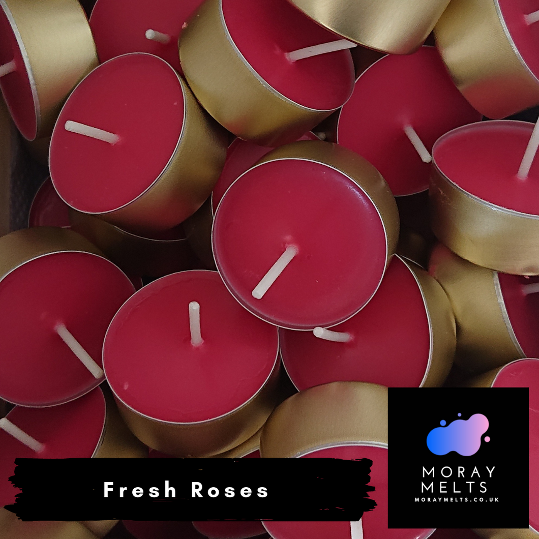 Fresh Roses Tealight Candle Box of 20
