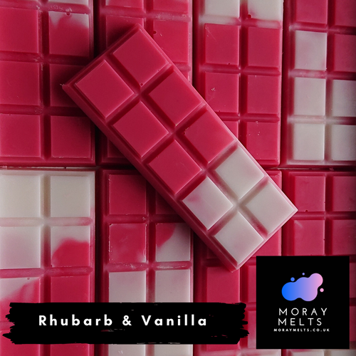 Rhubarb & Vanilla Wax Melt Snap Bar -25g or 50g - Moray Melts
