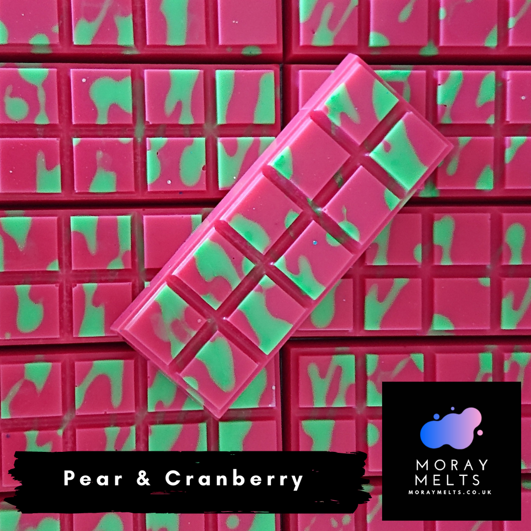 Pear & Cranberry Wax Melt Snap Bar -25g or 50g - Moray Melts