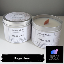 Load image into Gallery viewer, Rose Jam Woodwick Candle Tin - 250ML - Moray Melts
