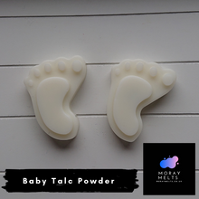 Load image into Gallery viewer, Baby Talc Powder Wax Melt Gender Reveal Baby Feet - 2 Pack
