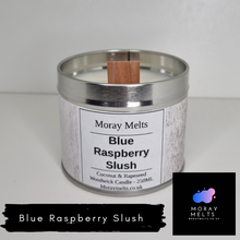 Load image into Gallery viewer, Blue Raspberry Slush Scented Candle Tin - 250ML - Moray Melts
