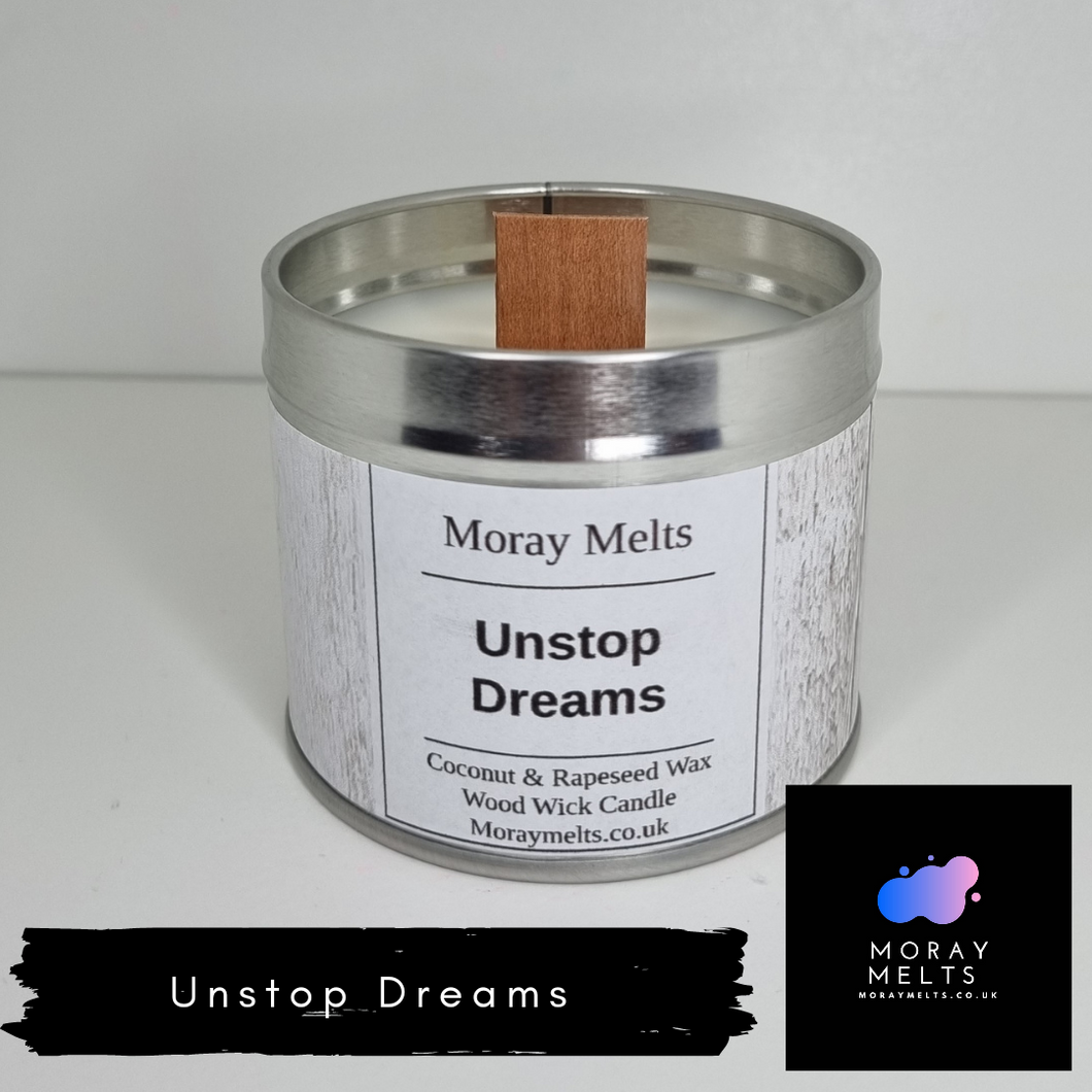 Unstop Dreams Wood Wick Candle Tin - 250ML - Moray Melts