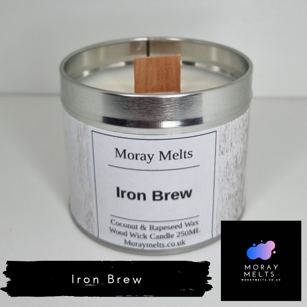 Iron Brew Wood Wick Candle Tin - 250ML
