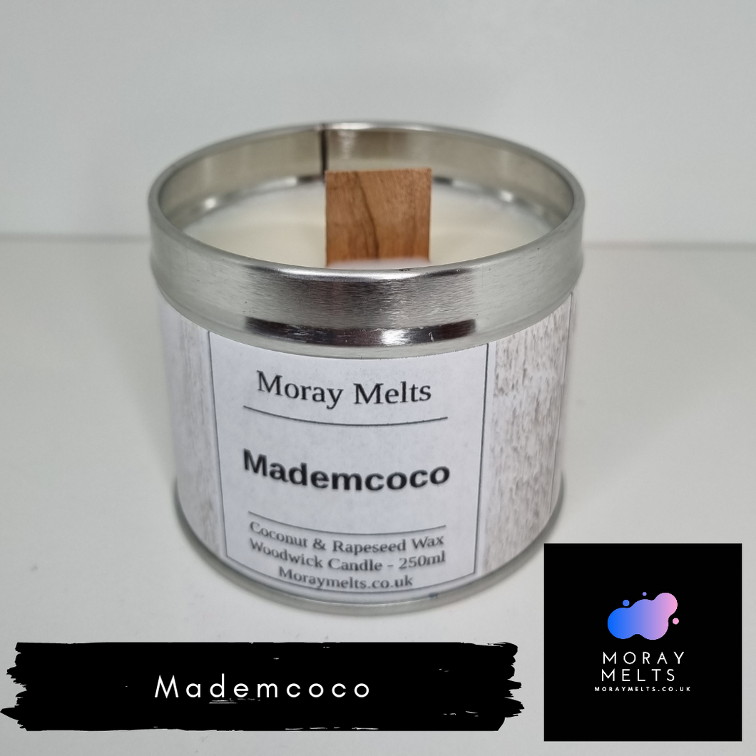Mademcoco Scented Candle Tin - 250ml - Moray Melts