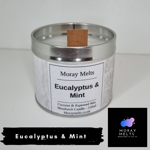 Eucalyptus & Mint Scented Candle Tin - 250ml - Moray Melts