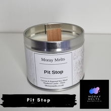 Load image into Gallery viewer, Pit Stop Wood Wick Candle Tin - 250ML
