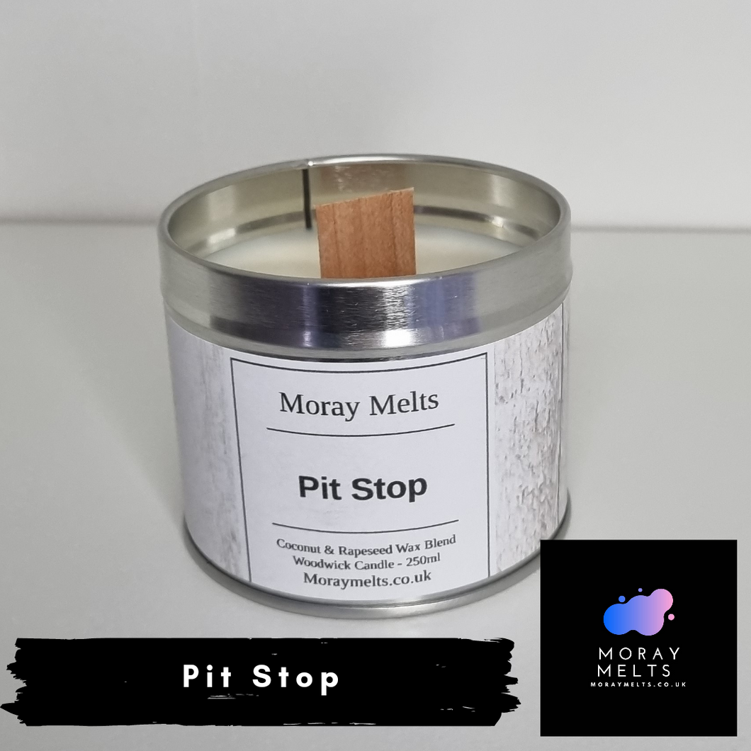 Pit Stop Wood Wick Candle Tin - 250ML