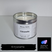 Load image into Gallery viewer, Citronella Scented Candle Tin - 250ML - Moray Melts
