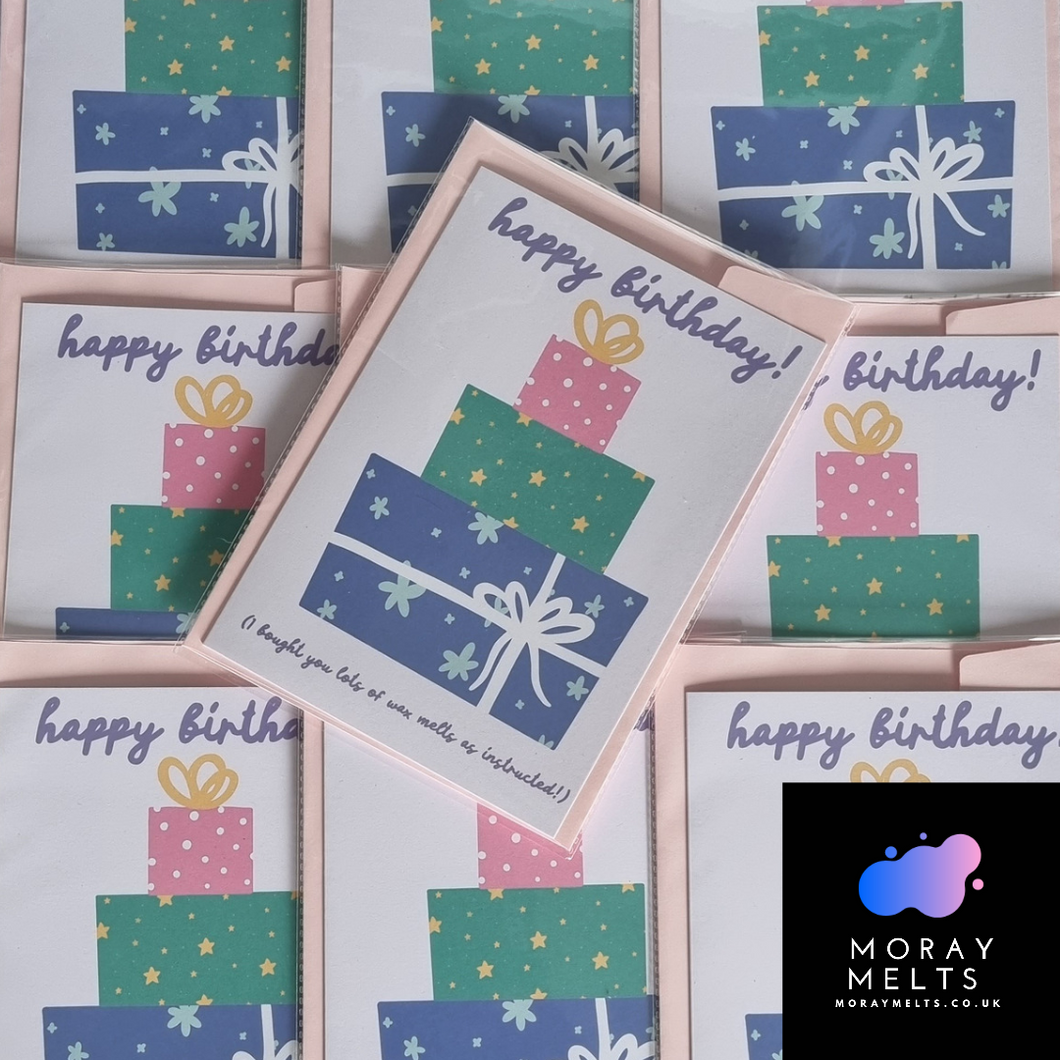Happy Birthday A5 Card - Blue Present
