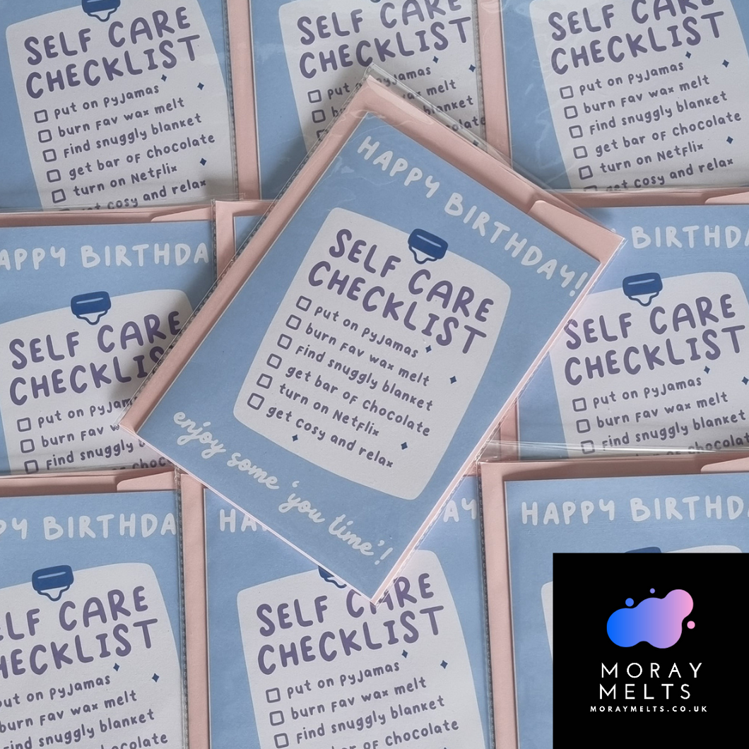 Self Care Checklist A5 Card - Blue