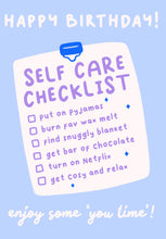 Load image into Gallery viewer, Self Care Checklist A5 Card - Blue
