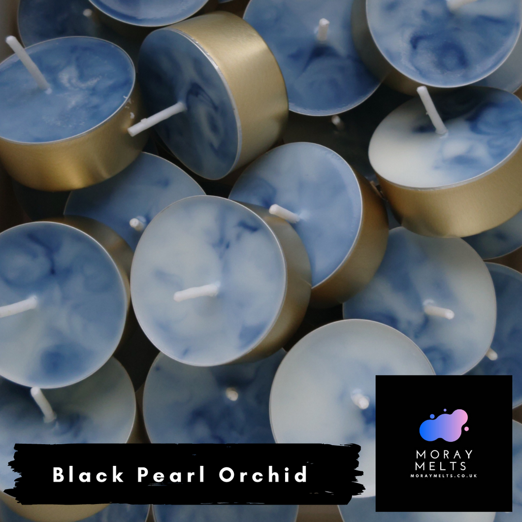 Black Pearl Orchid Tealight Candle Box