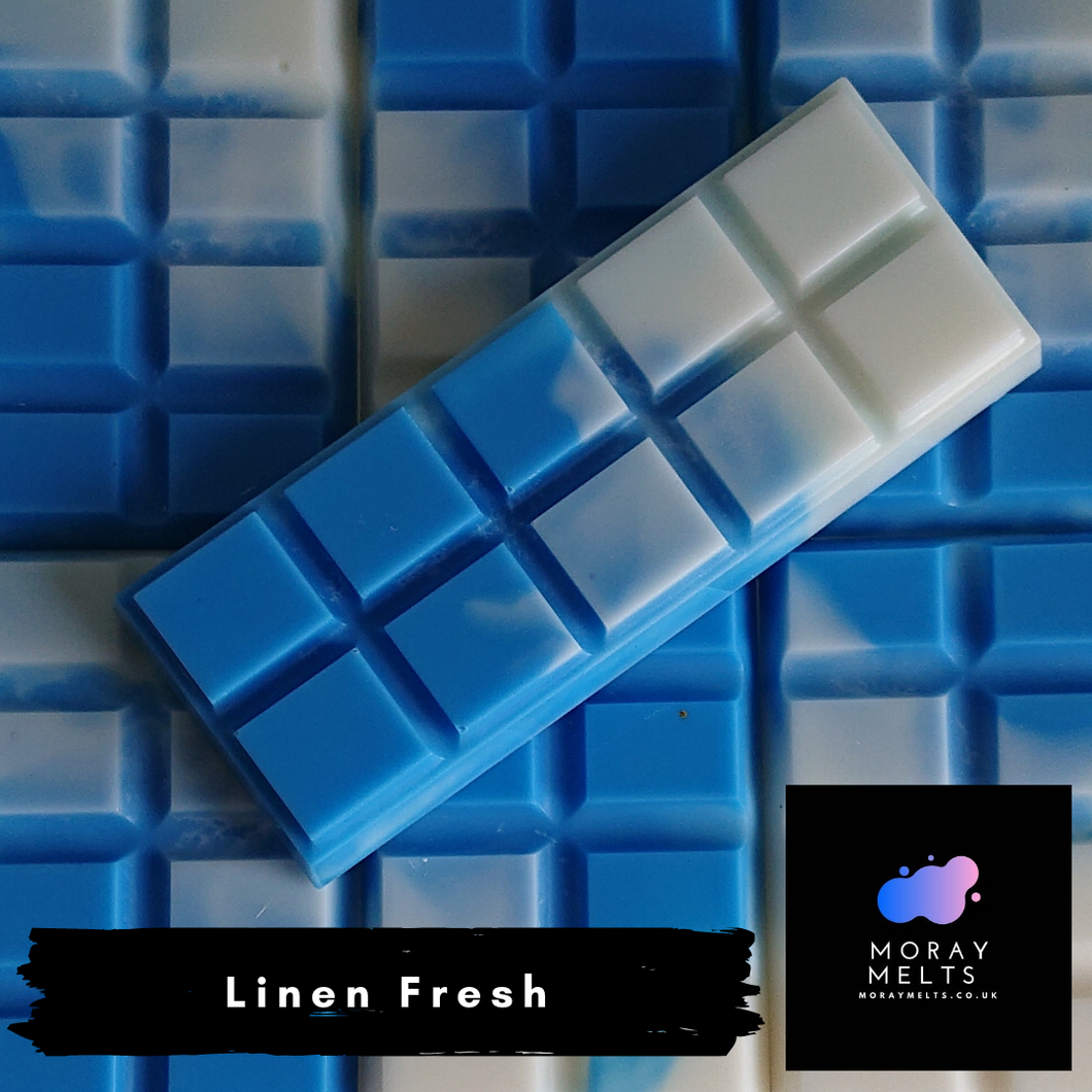 Linen Fresh - Type Wax Melt Snap Bar -25g or 50g - Moray Melts