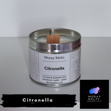 Load image into Gallery viewer, Citronella Scented Candle Tin - 250ML - Moray Melts
