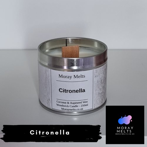 Citronella Scented Candle Tin - 250ML - Moray Melts