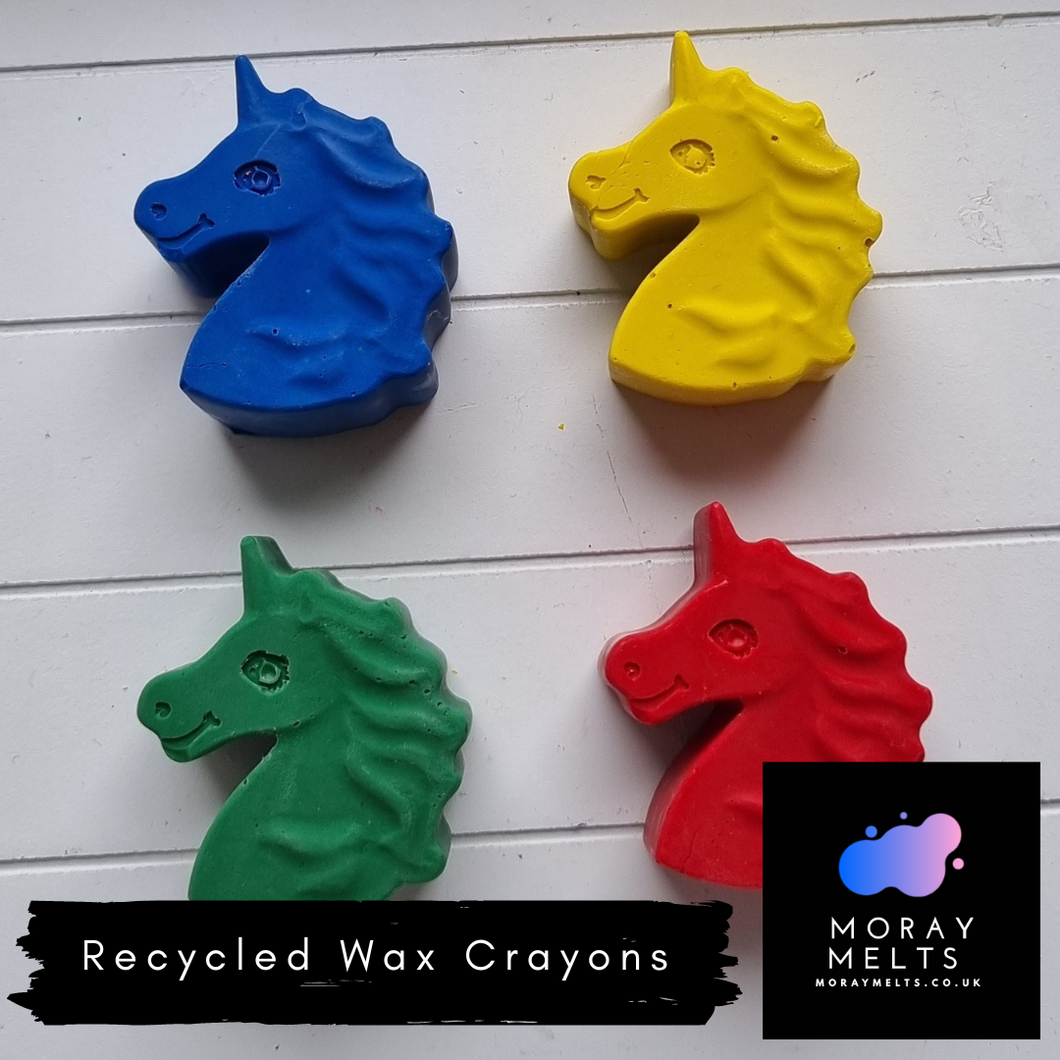 Unicorn Shape Recycled Wax Crayons - 4 Pack