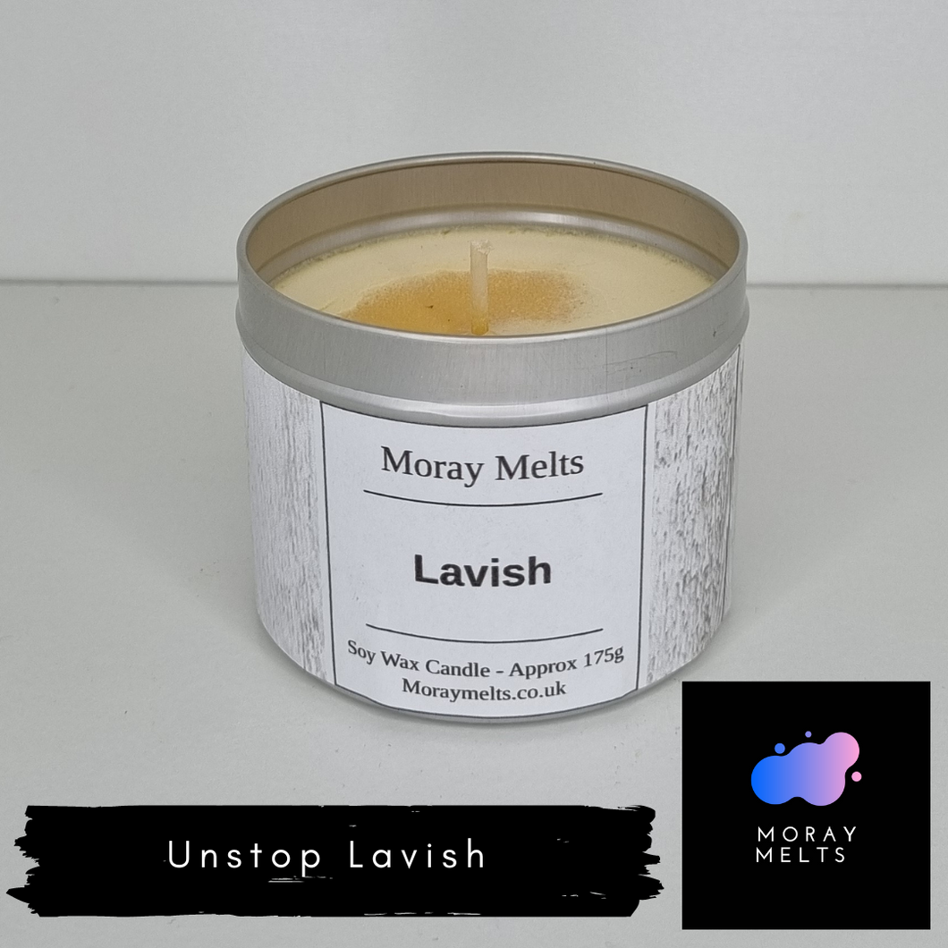 Unstop Lavish Scented Candle Tin - 175g - Moray Melts