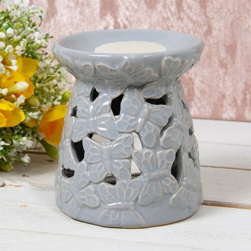 Butterfly Cut Out Tealight Burner - Grey